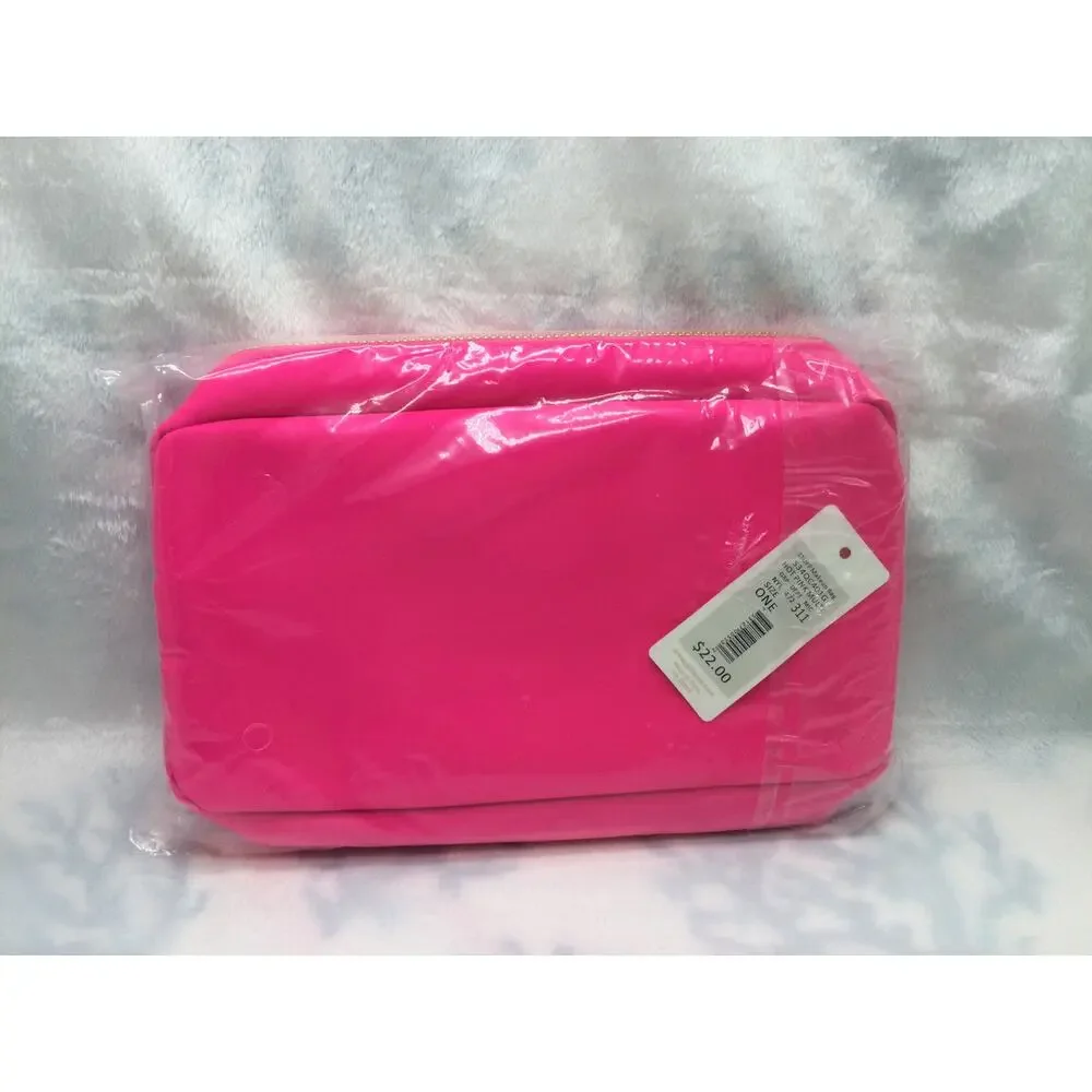 GB Girls Stuff Cosmetic Bag Varsity Letters Hot Pink NEW